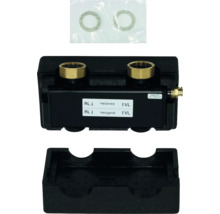 Heizkreisverteiler mit Anschlussverschraubungen, Dichtungen und Montagekasten