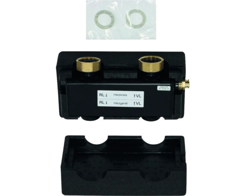 Vaillant Hydraulische Weiche WH 27 (2 m³/h) quer DN25 inkl. Wärmedämmung 306727 Heizkreisverteiler mit Anschlussverschraubungen, Dichtungen und Montagekasten