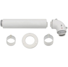 Ofenrohrset bestehend aus Rohr, Rohrbogen, Rosette und Rohrschellen