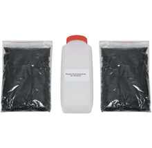 Set mit Aktivkohle und Behälter zur Entsorgung