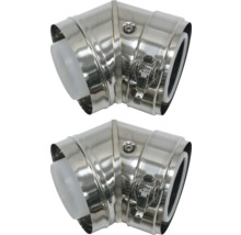 Zwei Ofenrohrbögen mit 45 Grad Winkel