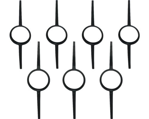 Sieben schwarze Bewässerungsringe für Pflanzen