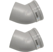 Zwei graue Kunststoff Rohrbogen