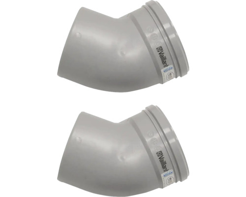 Zwei graue Kunststoff Rohrbogen