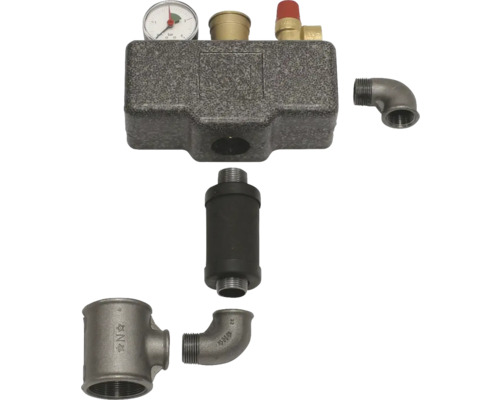 Heizkreisverteiler Set mit Manometer, Entlüfter und Anschlüssen
