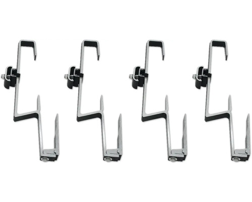 Vier Photovoltaik Dachhaken zur Befestigung von Solarmodulen