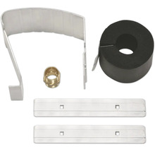 Rohrbefestigungsset mit Rohrschelle, Messingverschraubung, Dämmschelle und Gleitschienen