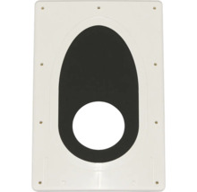 Weiße WC-Sitz-Montageplatte mit schwarzer Öffnung