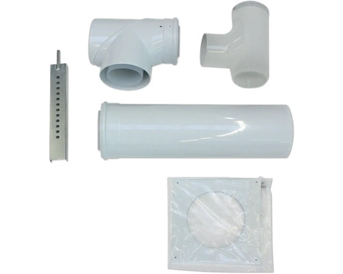 Vaillant Basis-Anschluss-Set DN110/160 mm PP an Abgasleitung DN110 mm im Schacht 0020106374 Lüftungsrohrsystem mit T-Stück, Rohr, Halterung und Tellerventil
