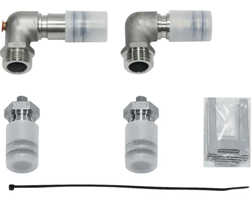 Vaillant Anschluss-Set Flachkollektor VFK (Grundmodul) für ersten Kollektor vertikal/horizontal/Aufdach, Schrägdachaufständerung, Freiaufstellung/Flachdach 0020143692 Heizkörperanschlussgarnitur Eck und Durchgang mit Zubehör