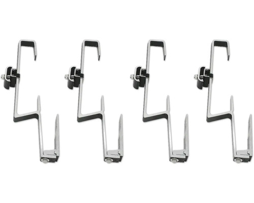 Vier Dachhaken zur Befestigung von Solarmodulen