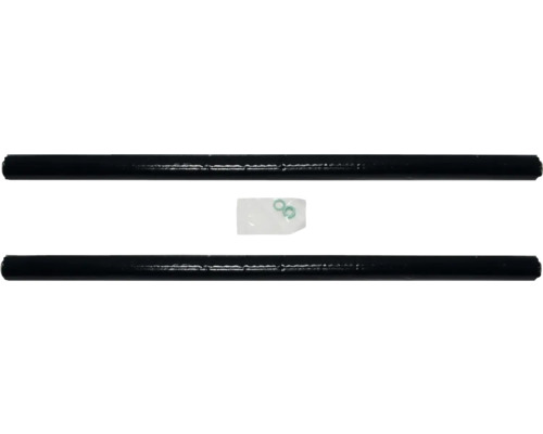 Zwei schwarze Abflussrohre mit Dichtungsringen