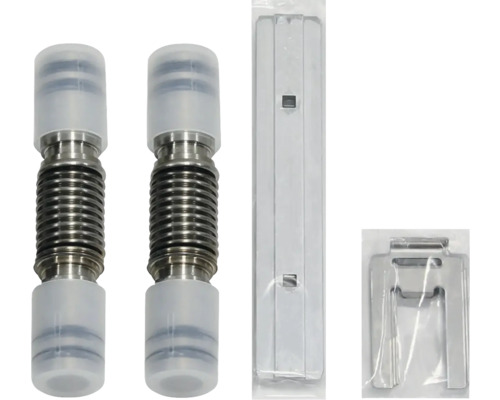 Zwei Wellrohre und Zubehör in Verpackung