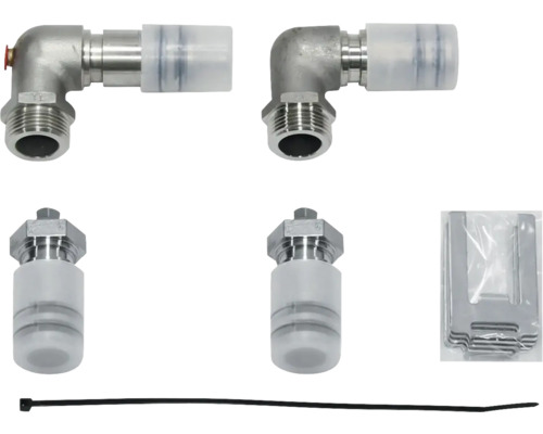 Vaillant Montage-Set 9.033 AD für Flachkollektor 3x VFK H Aufdach Pfanne nebeneinander 0020145230 Pressfitting-Set mit Winkel, Verbinder, Rohrschellen und Kabelbinder