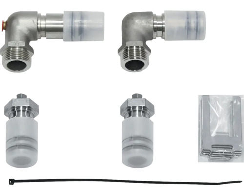 Rohrverbinder Set mit Winkelstück und Zubehör