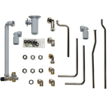 Abflussrohr-Set mit verschiedenen Armaturen, Adaptern und Dichtungen
