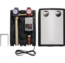 Heizkreisverteiler mit Pumpe, Manometer und Absperrventilen in Isolierbox