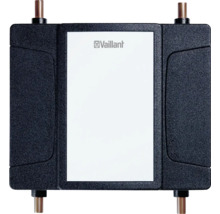 Vaillant Logo auf Verteiler für Flächenheizungssysteme