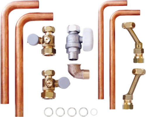 Vaillant Installations-Set Neu-Installation AP/UP für VCW-/VCI 0020201895 Verschiedene Kupferrohre, Winkelstücke und Ventile für Sanitärinstallationen