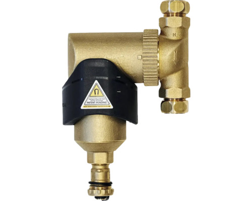 Vaillant Magnetitfilter 14-27 kW für Anschlusssituation Aufputz 0020201906 Magnetischer Schlammabscheider aus Messing mit schwarzer Magnetmanschette und Hinweisschild