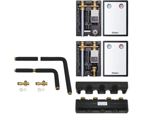 Vaillant Paket 9 Erweiterung Hydraulik Rohrgruppen Paket für Heizkessel 20219143 Vaillant Verteilerbalken Set mit Pumpengruppe und Wärmemengenzähler