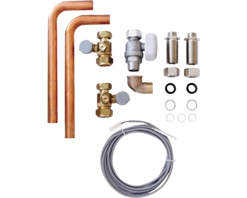 Vaillant Installations-Set Paket ecoTEC plus/exclusive VC Anschluss VIH R 200 0020219088 Heizkörperanschlussgarnitur mit Kupferrohren, Ventilen, Verschraubungen und Temperaturfühler