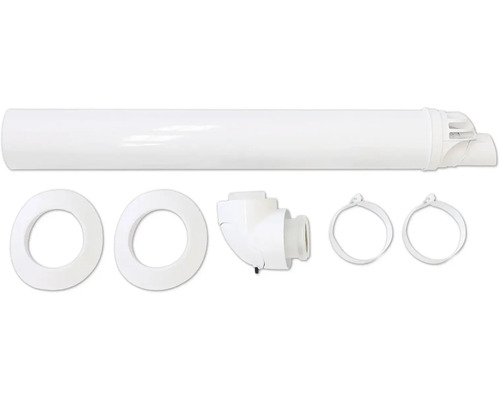 Abgasrohrset mit Rohren, Rosetten und Befestigungsmaterial