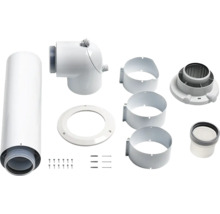 Installationsset für Dunstabzugshaube mit Rohren, Schellen und Schrauben
