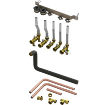 Vorwandelement mit Ventilen, Rohren und Befestigungsmaterial für Sanitärinstallationen