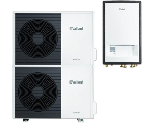 Vaillant aroTHERM Luft-Wasser-Wärmepumpe und Inneneinheit