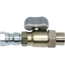 Absperrventil aus Metall mit Drehgriff