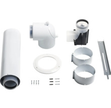 Dunstabzugshauben-Abluftsystem mit verschiedenen Komponenten und Befestigungsmaterial