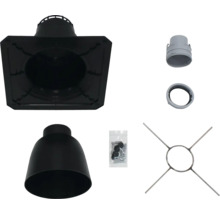 Schornstein Bausatz mit Rauchrohranschluss, Regenhaube und Montagematerial