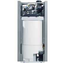 Innenansicht eines Heizkessels mit verschiedenen Komponenten