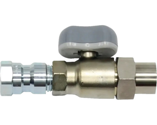 Absperrventil aus Metall mit Griff