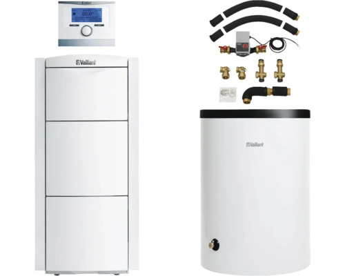 Vaillant Heizungsanlage mit Warmwasserspeicher, Zubehör und Bedienelement