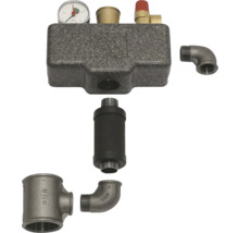 Heizungsarmaturengruppe mit Manometer und Zubehör für Heizungsinstallationen