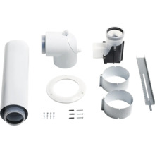 Abluftsystem-Set mit Rohren, Verbindungsstücken und Befestigungsmaterial
