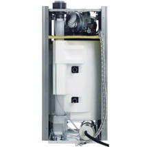 Innenansicht eines Heizkessels mit verschiedenen Komponenten wie Behälter und Rohren.