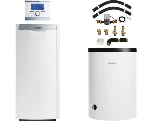 Vaillant Paket 3.37/7 Öl-Brennwertkessel icoVIT exclusiv VKO 156/3-7 11,1-15,8 kW, Warmwasserspeicher uniSTOR plus VIH R 200/6 B und witterungsgeführter Regelung multiMATIC VRC 700/6 0010029857 Vaillant Heizungsanlage mit Warmwasserspeicher und Zubehör