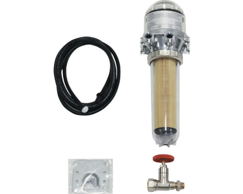 Entlüfterset mit Entlüfter, Anschlusskabel, Montageblech und Absperrventil