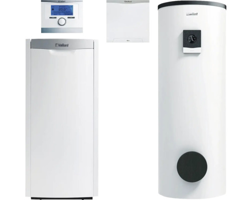 Vaillant Paket 3.39/6 Öl-Brennwertkessel icoVIT exclusiv VKO 156/3-7 11,1-15,8 kW, Solar-Warmwasserspeicher auroSTOR plus VIH S 300/3 BR und witterungsgeführter Regelung multiMATIC VRC 700/6 0010029859 Vaillant Heizungsanlage mit Regelung, Steuerung und Warmwasserspeicher
