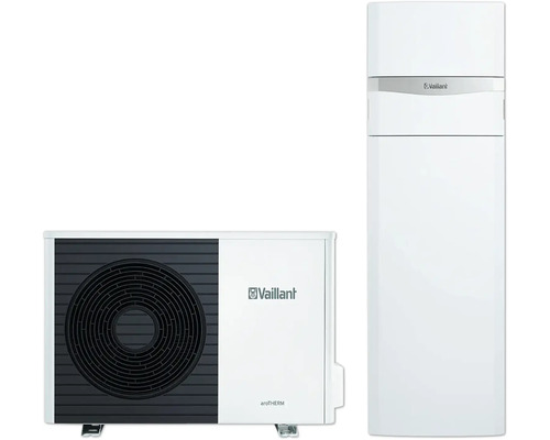 Vaillant aroTHERM Luft-Wasser-Wärmepumpe, Außeneinheit und Inneneinheit