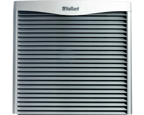 Vaillant Logo auf einer Heizungsverkleidung mit Lamellen