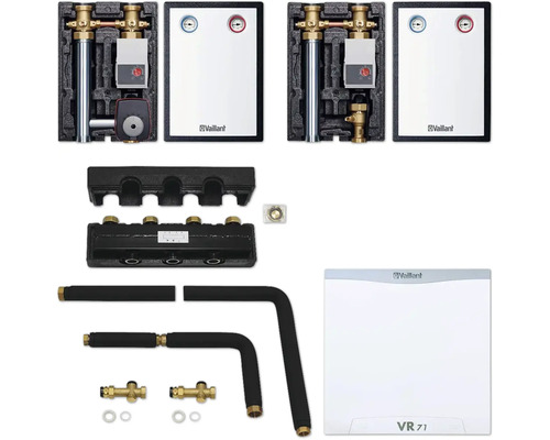 Vaillant Paket 7 Erweiterung Hydraulik Rohrgruppen-Paket für Heizkessel 10035450 Vaillant Verteilerbalken Set mit Zubehör für Heizungsanlagen