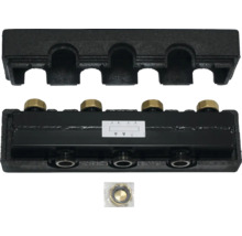 Heizkreisverteiler mit Anschlussverschraubungen und Dämmung