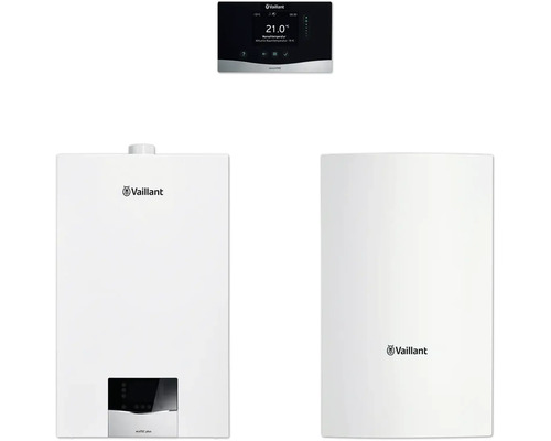 Vaillant Paket 1.762/3 Gas-Wandheizgerät ecoTEC plus VC 20 CS/1-5, Warmwasserspeicher uniSTOR VIH Q 75/2 B und Raumtemperaturregler sensoHOME VRT 380/2 8000014450 Vaillant Heizungsanlage mit Regelung