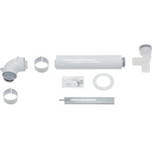 Abluft-Set mit Rohren, Schellen, Dichtung, Schrauben und Halterung für Dunstabzugshauben