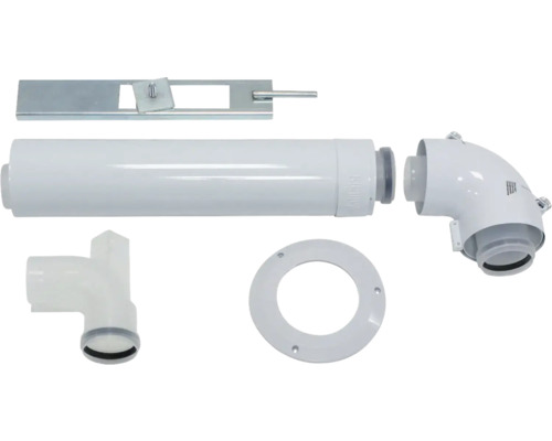 Abgasrohrsystem mit Rohren, Winkelstück, T-Stück und Befestigungsmaterial