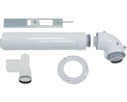 Abluftsystem-Set mit Rohren, Winkelstücken und Befestigungsmaterial